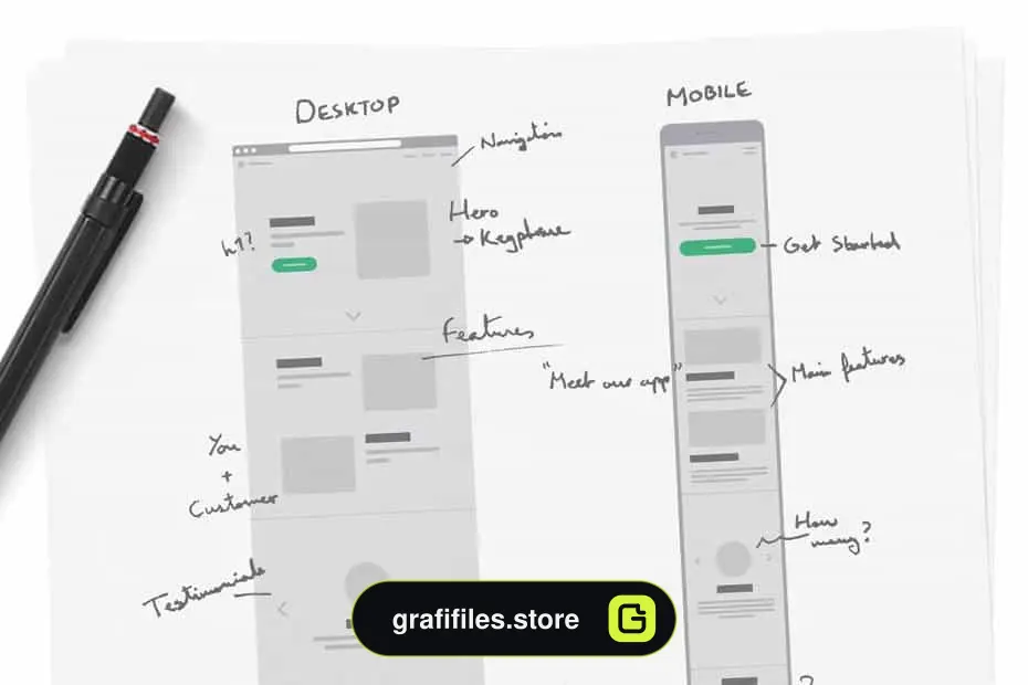 دانلود طرح لایه باز فلوچارت تجربه کاربری UX Flowchart Cards - 5 طرح لایه باز فلوچارت تجربه کاربری - 4