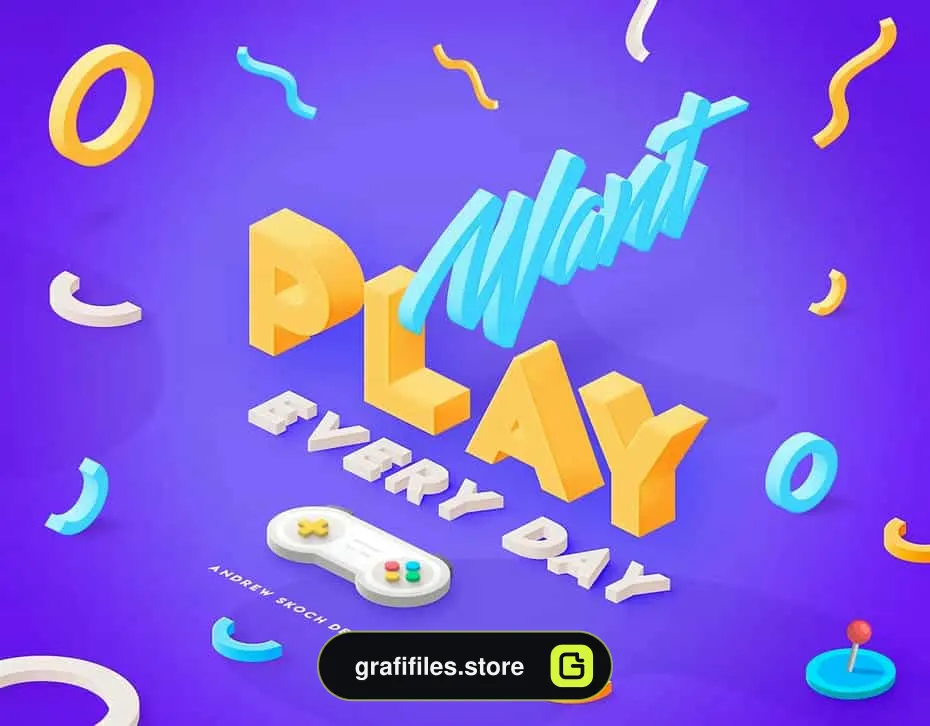 استایل متن سه بعدی Vibrant 3D Text Effects - 1