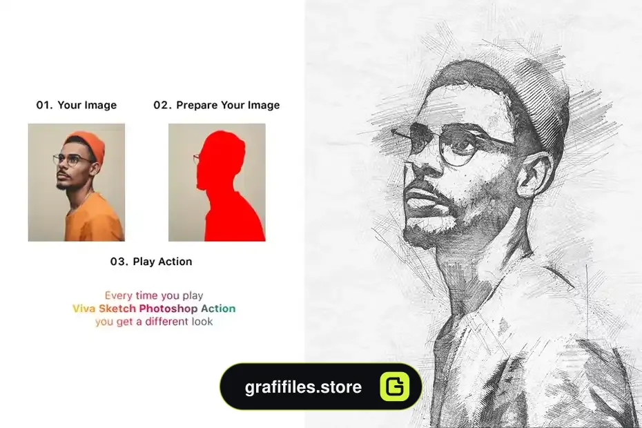 دانلود اکشن فتوشاپ تبدیل عکس به طرح اسکچ Viva Sketch Photoshop Action - 16 اکشن فتوشاپ تبدیل عکس به طرح اسکچ - 15