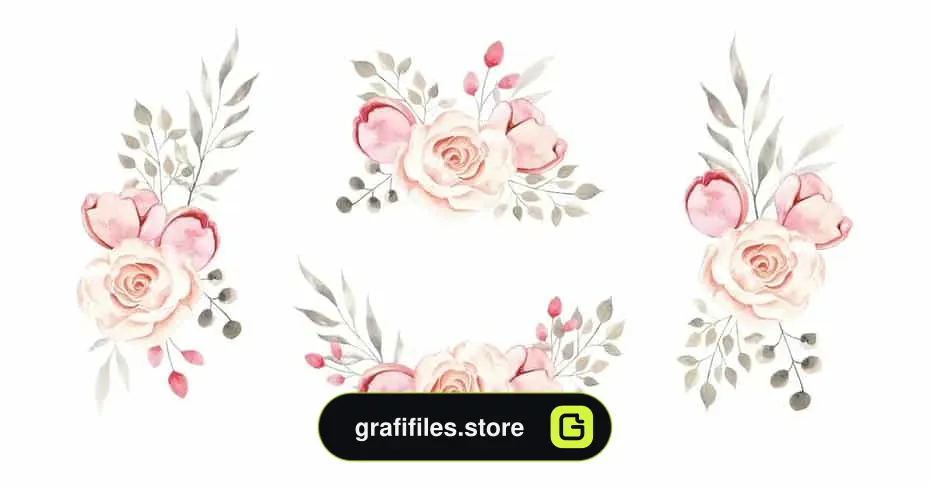دانلود کلیپ آرت حروف الفبا با گل آبرنگی Watercolor Floral Alphabet - 2 کلیپ آرت حروف الفبا با گل آبرنگی - 1