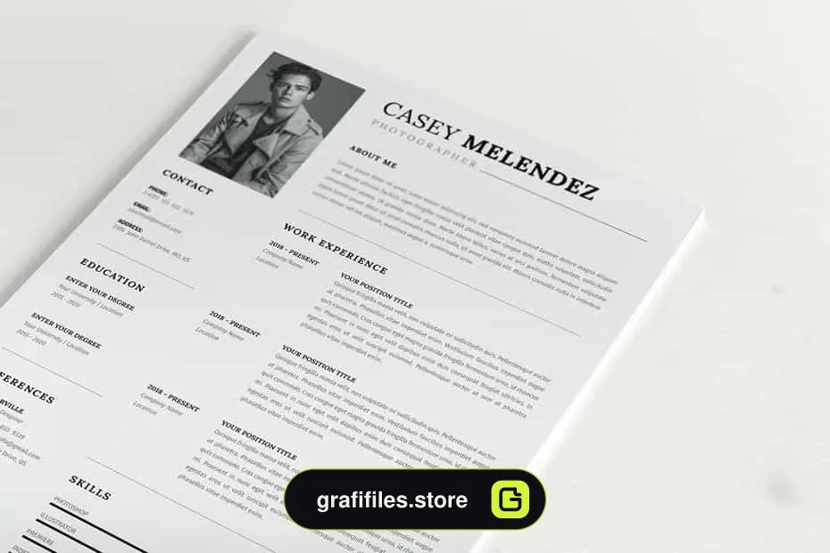 قالب آماده ورد رزومه Word CV Resume Template - 2
