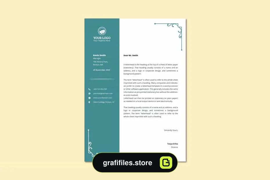 قالب آماده ورد سربرگ Word Letterhead