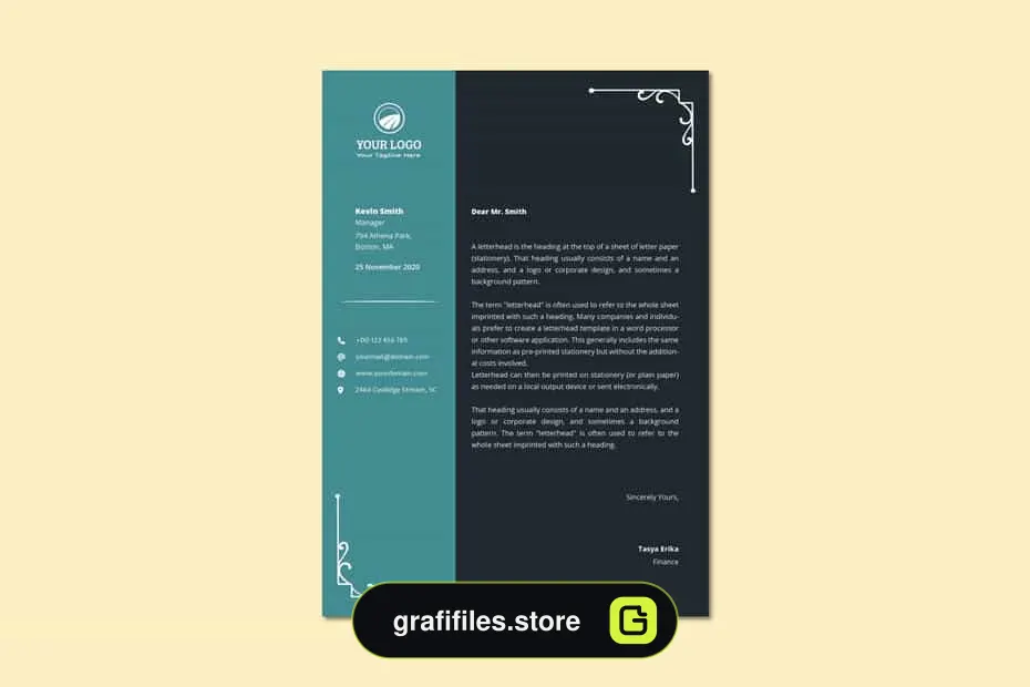 قالب آماده ورد سربرگ Word Letterhead