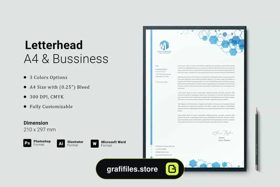قالب آماده ورد سربرگ Word Letterhead Template 2
