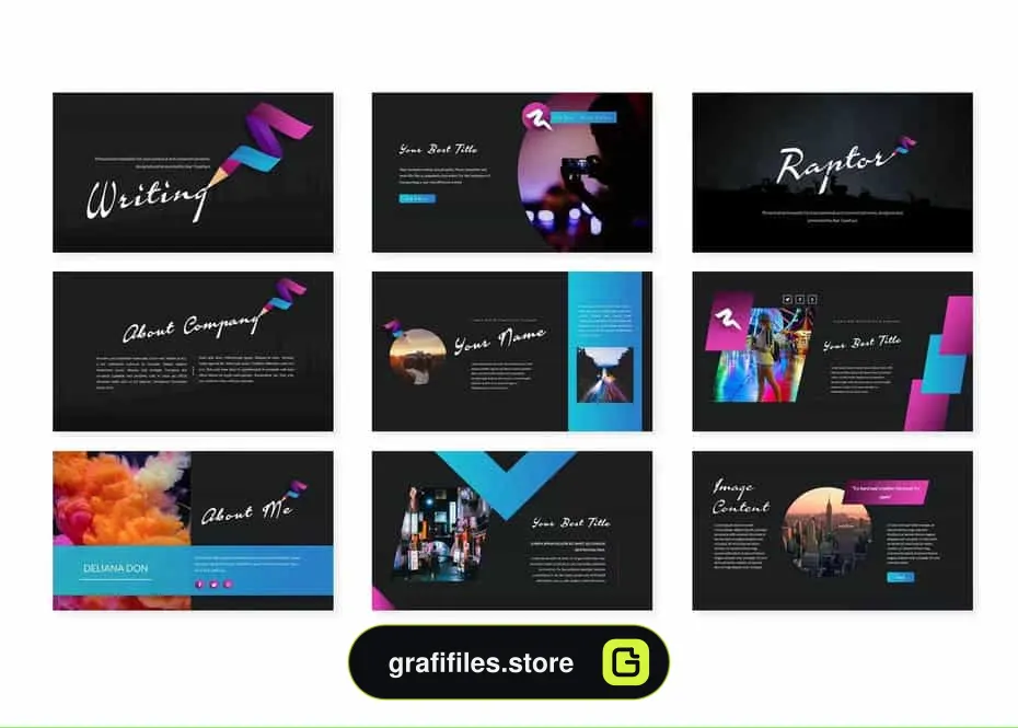 دانلود قالب پاورپوینت Writing - Powerpoint Template - 3 قالب پاورپوینت Writing - 2