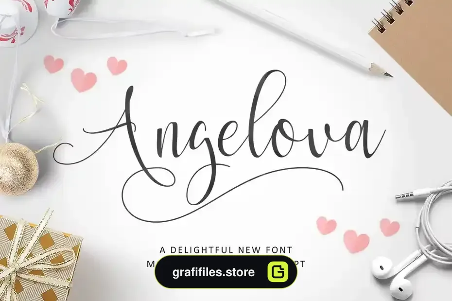 فونت انگلیسی دست نویس Angelova Script - 5