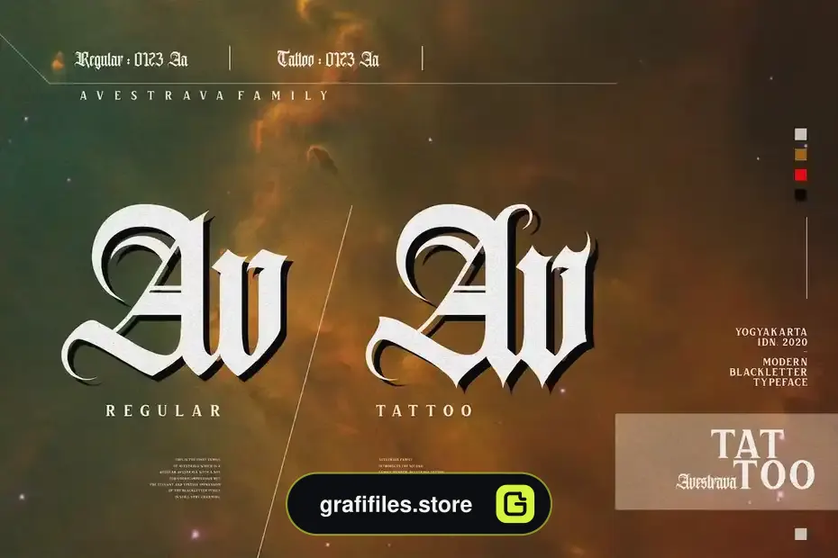 فونت انگلیسی تاتو Avestrava Tattoo - 9