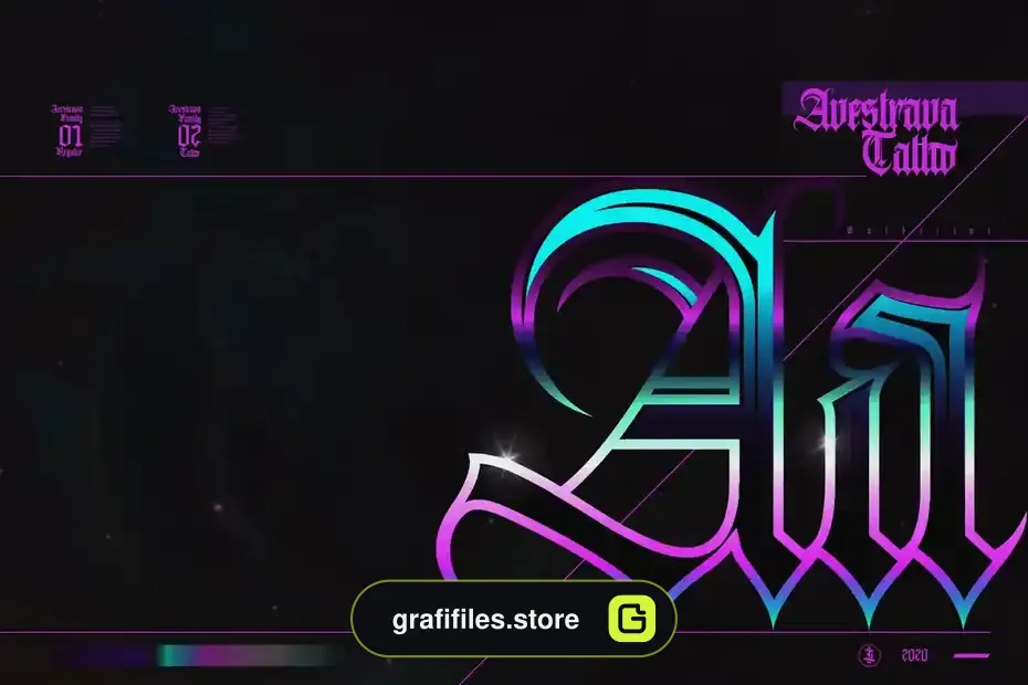 فونت انگلیسی تاتو Avestrava Tattoo - 15