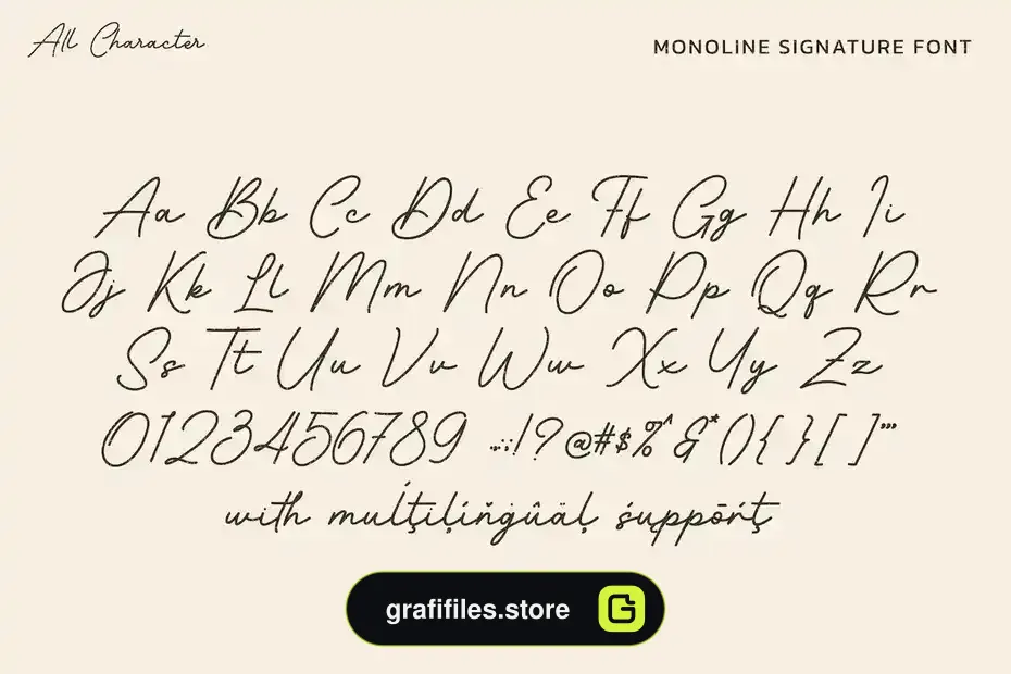 فونت انگلیسی به سبک امضا Barethelly Signature - 1