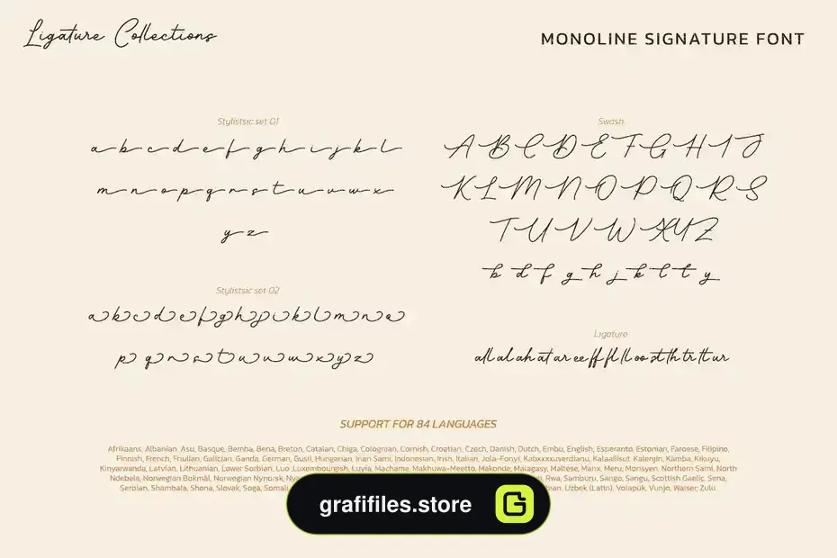 فونت انگلیسی به سبک امضا Barethelly Signature - 13