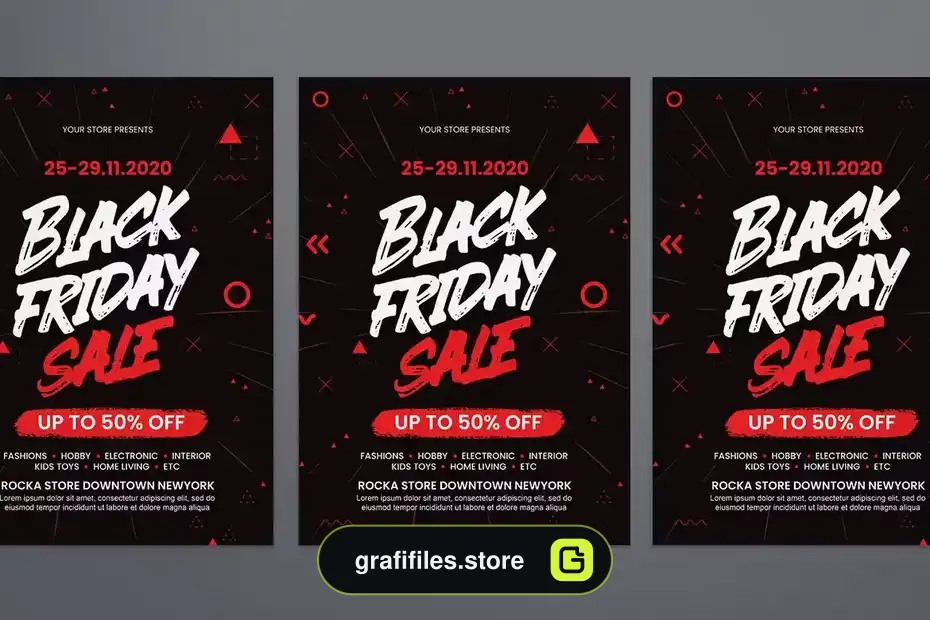 طرح لایه باز تراکت بلک فرایدی Black Friday - 1