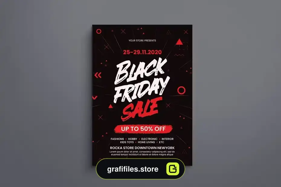 طرح لایه باز تراکت بلک فرایدی Black Friday - 3