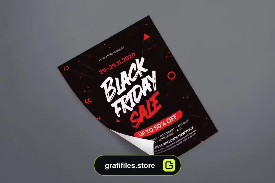 طرح لایه باز تراکت بلک فرایدی Black Friday - 5
