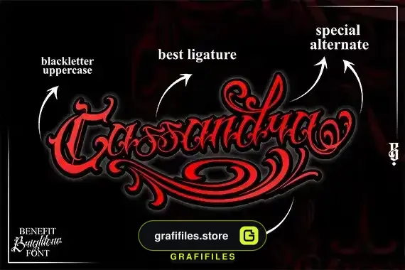 فونت انگلیسی تاتو Brigthone - Tattoo Lettering - 1