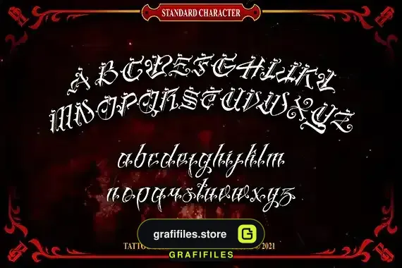 فونت انگلیسی تاتو Brigthone - Tattoo Lettering - 5