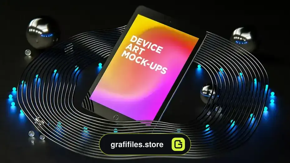 موکاپ تبلت، موبایل و ساعت هوشمند Device Art MockUp 015