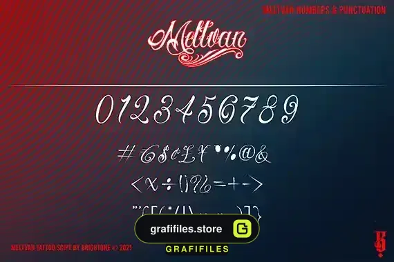 فونت انگلیسی تاتو Meltvan - Tattoo Lettering - 11
