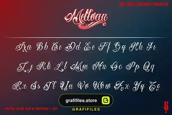 فونت انگلیسی تاتو Meltvan - Tattoo Lettering - 13