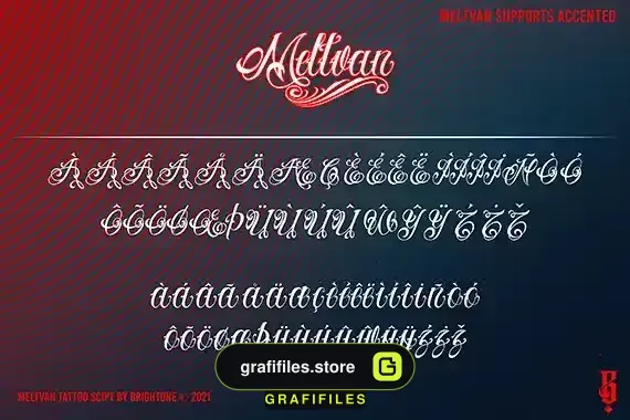 فونت انگلیسی تاتو Meltvan - Tattoo Lettering - 15