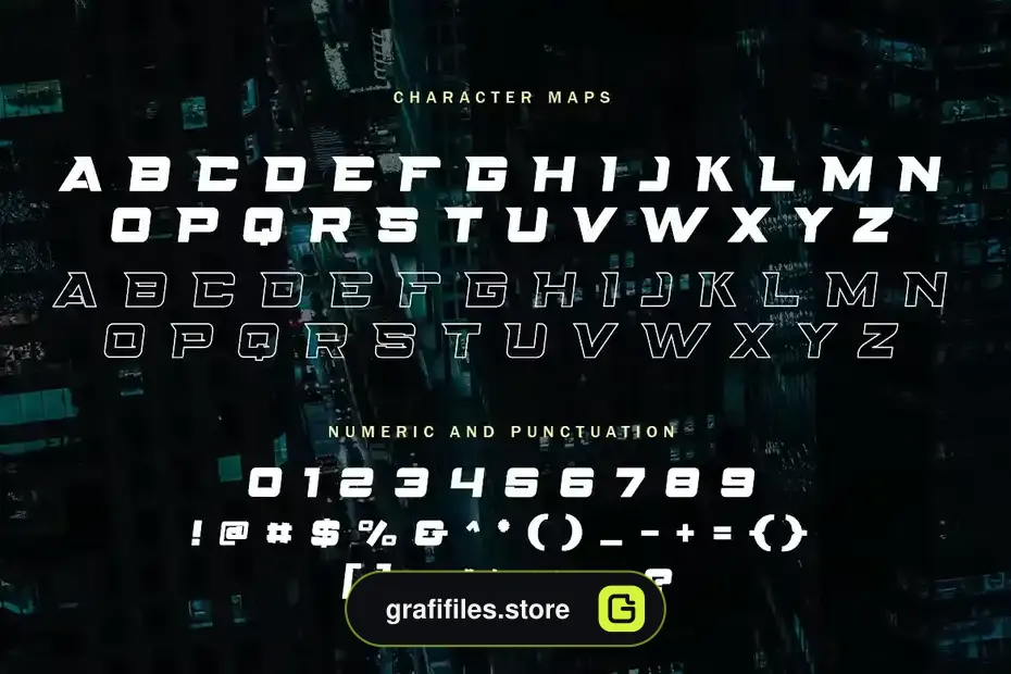 فونت انگلیسی گیمینگ QUICKSTARTER - racing gaming font - 17