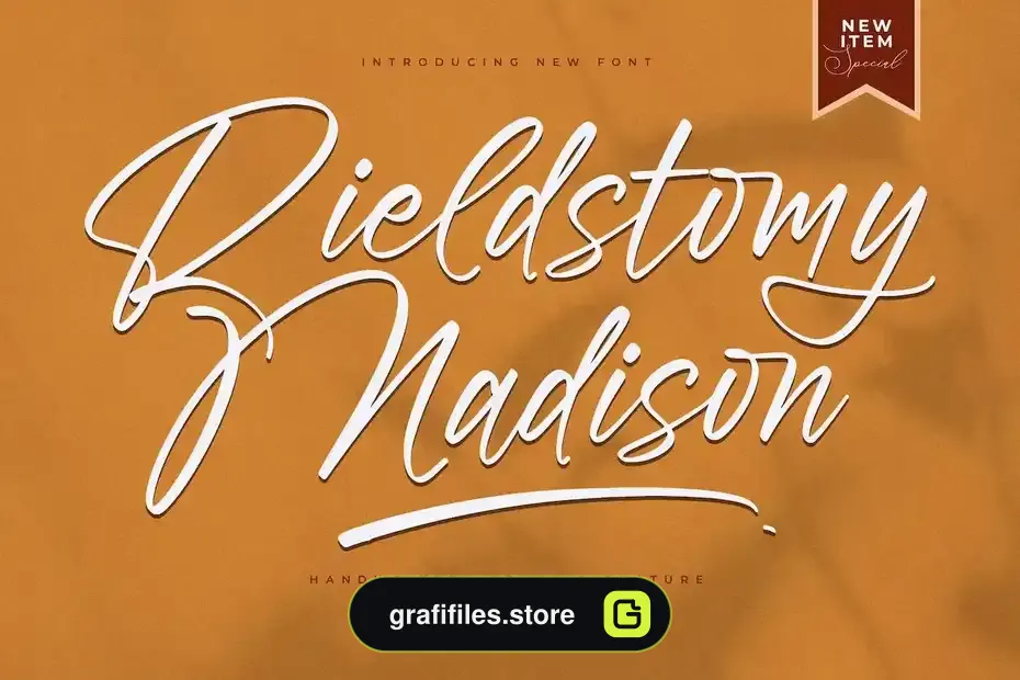 فونت انگلیسی به سبک امضا Rieldstomy Madison Handwritten Brush Signature - 13