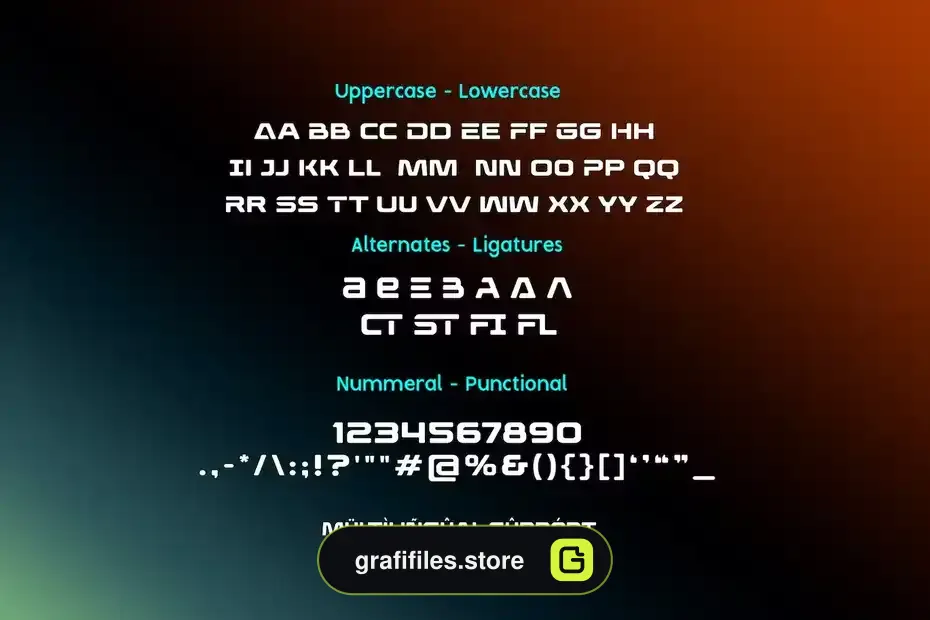 فونت انگلیسی گیمینگ Rigamesh - Scifi and Sport Game Expanded Sans - 17