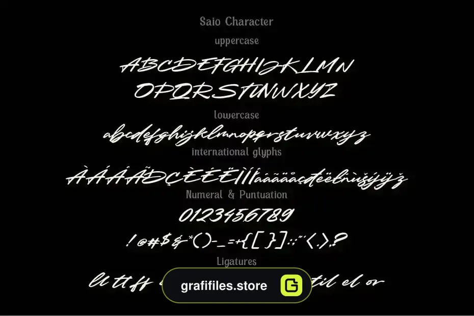 فونت انگلیسی به سبک امضا SAIO - Signature - 11