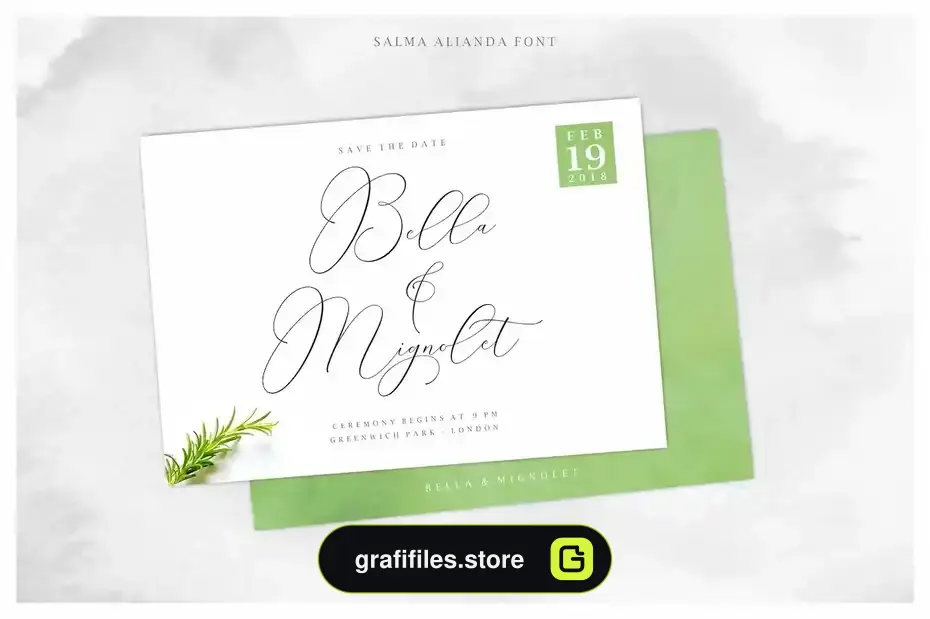 فونت انگلیسی پیوسته Salma Alianda - Elegant Font Script - 7