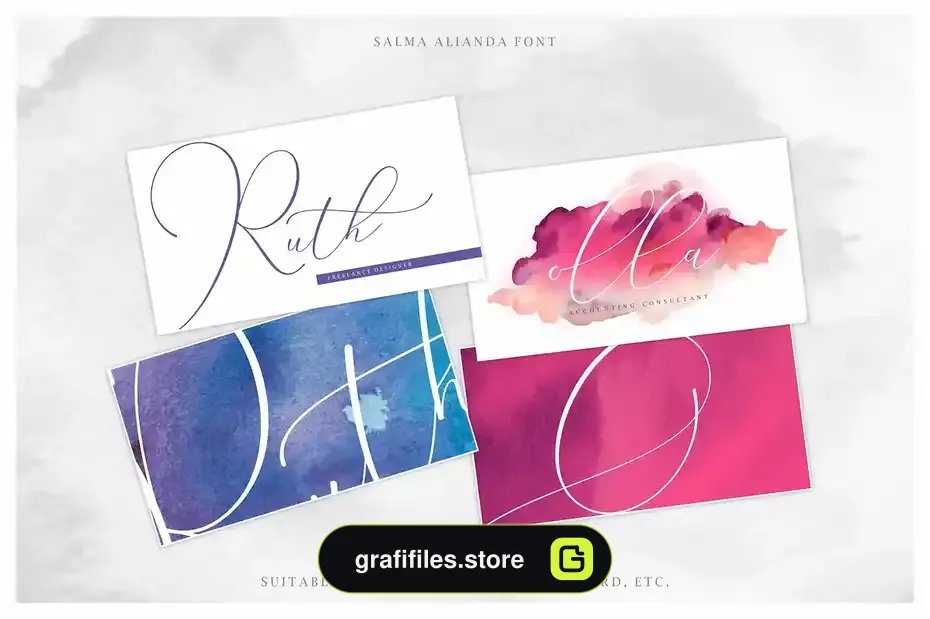 فونت انگلیسی پیوسته Salma Alianda - Elegant Font Script - 9