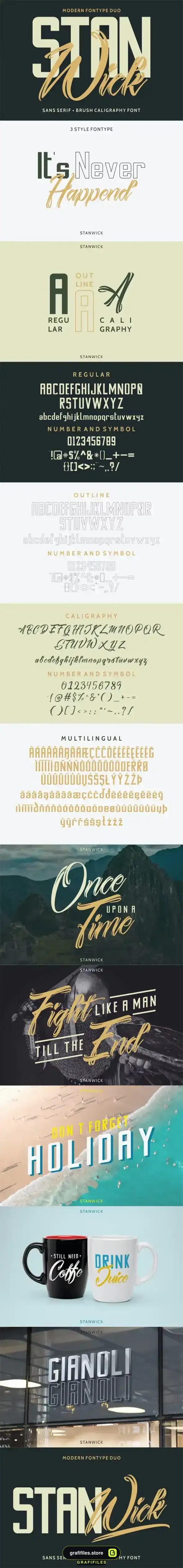 فونت انگلیسی گرافیکی Stanwick Font Duo - 1