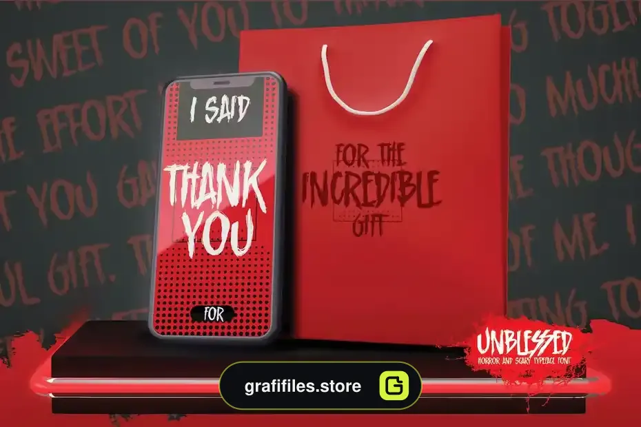 فونت انگلیسی ترسناک Unblessed - Horror And Scary Typeface Font - 9