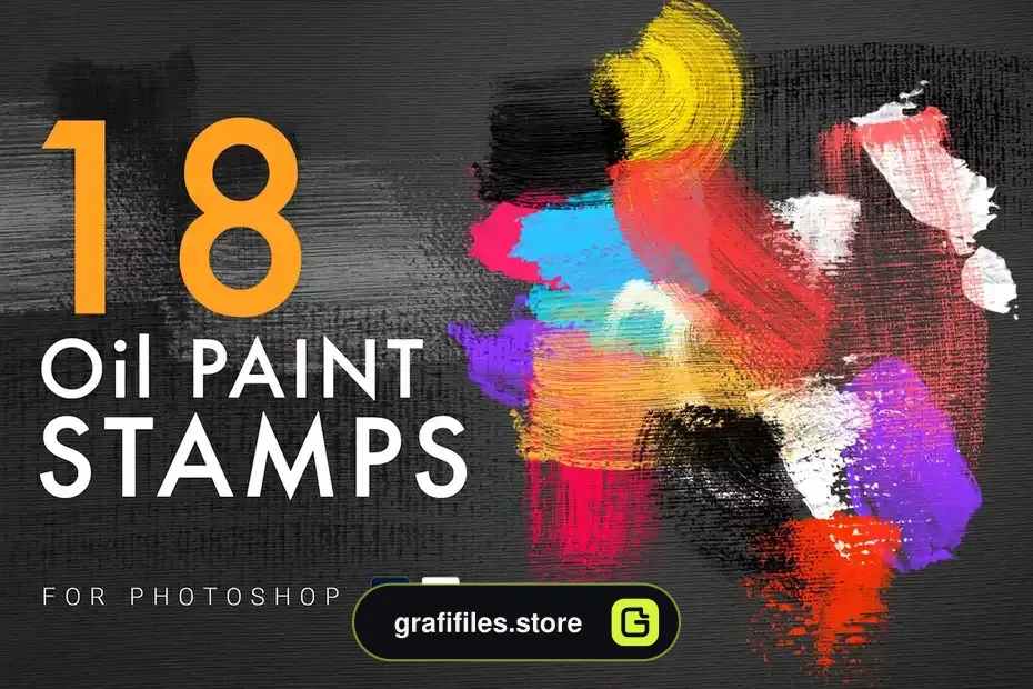 دانلود 18 براش نقاشی رنگ روغن فتوشاپ Oil Paint Stamps - 2 دانلود 18 براش نقاشی رنگ روغن فتوشاپ - 1