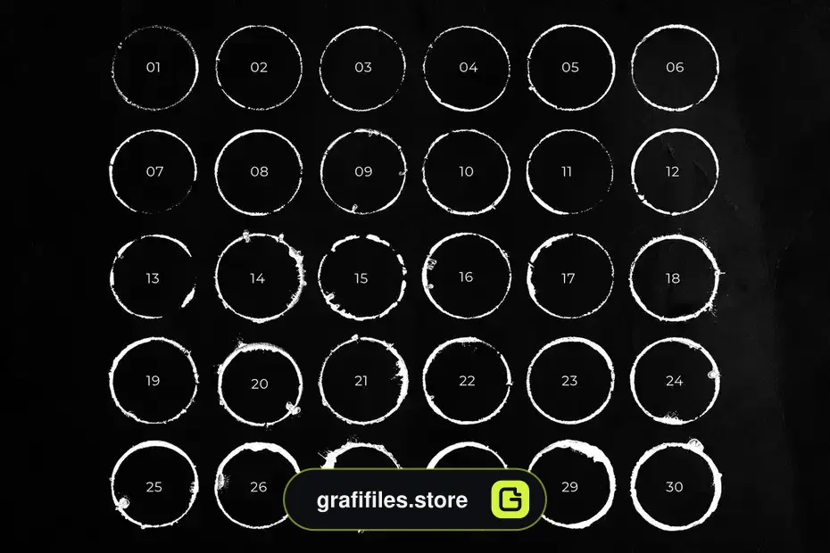 دانلود 30 براش حلقه فنجان قهوه Coffee Cup Rings Photoshop Brushes - 2 دانلود 30 براش حلقه فنجان قهوه - 1