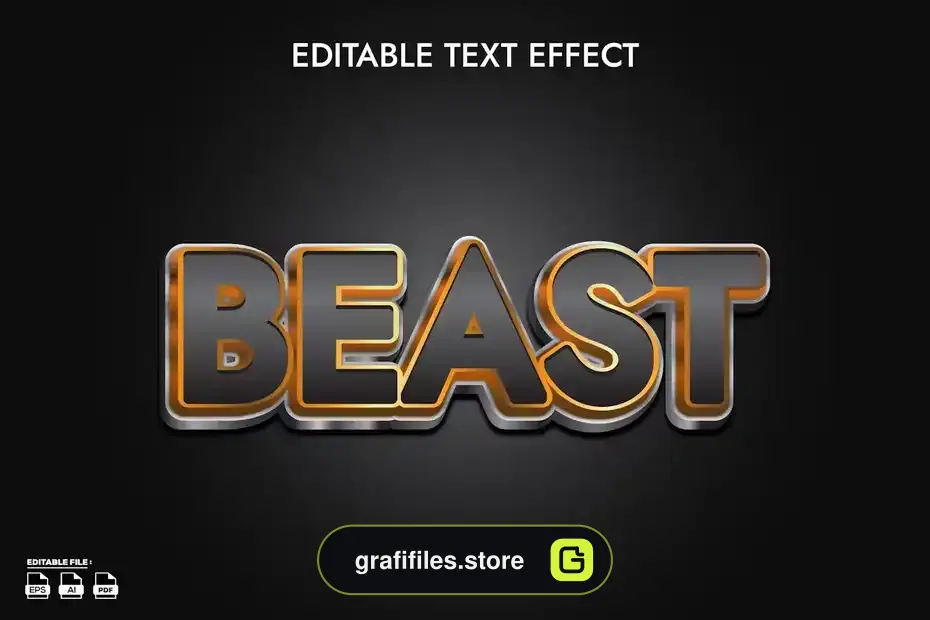 افکت متن Beast editable text effect - 1