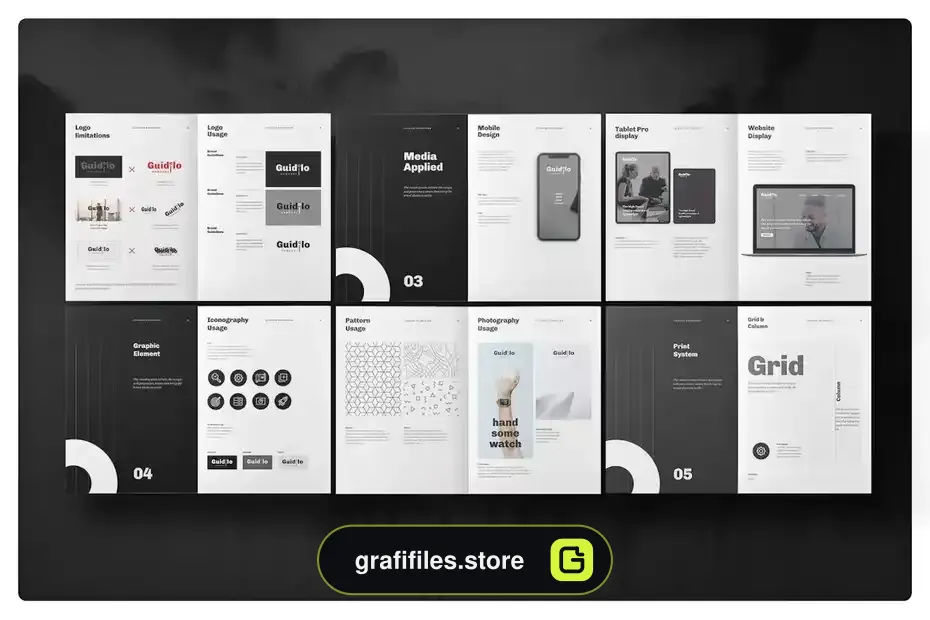 دانلود طرح لایه باز دفترچه راهنما Brand Guidelines - 2 طرح لایه باز دفترچه راهنما Brand Guidelines - 1