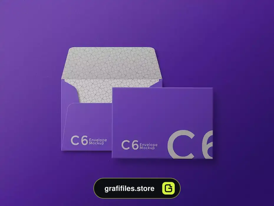 موکاپ پاکت نامه C6 envelope photoshop mockup file - 1