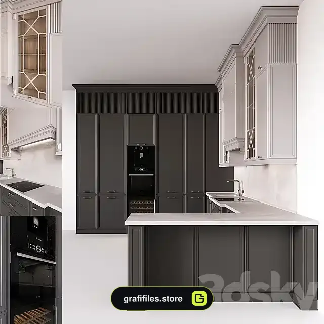 دانلود آبجکت کابینت کلاسیک - 6 آبجکت کابینت کلاسیک - 5