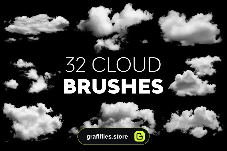 دانلود 32 براش ابر فتوشاپ Cloud Brushes - 1