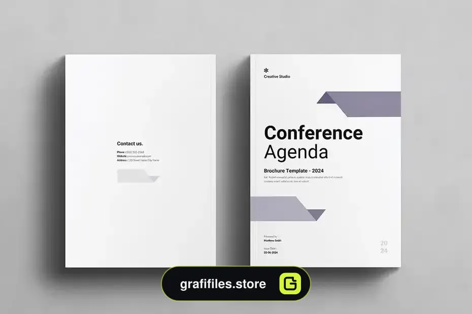 دانلود قالب ایندیزاین دستور کار کنفرانس Conference Agenda Template - 2 قالب ایندیزاین دستور کار کنفرانس - 1