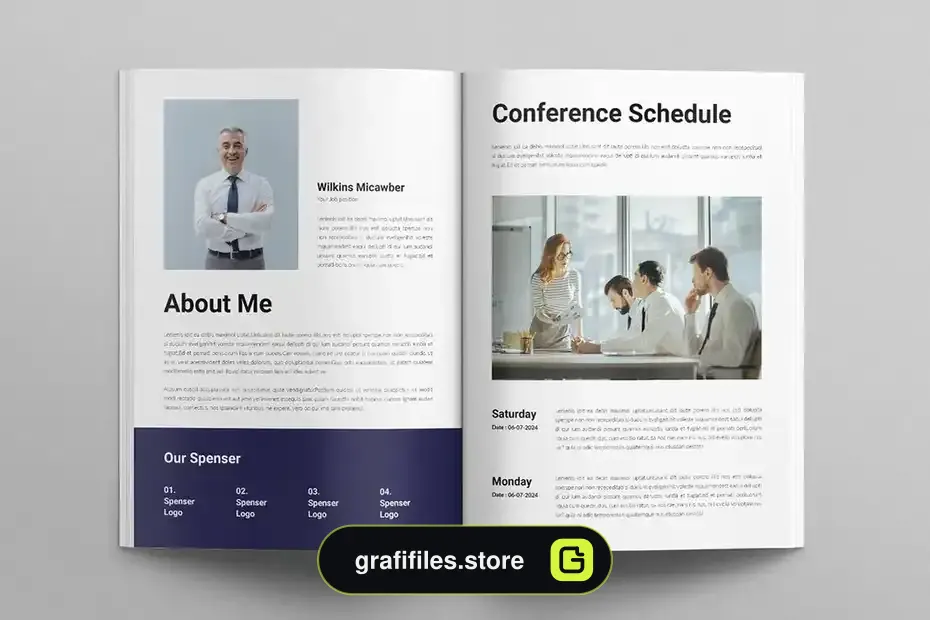 دانلود قالب ایندیزاین دستور کار کنفرانس Conference Agenda Template - 10 قالب ایندیزاین دستور کار کنفرانس - 9