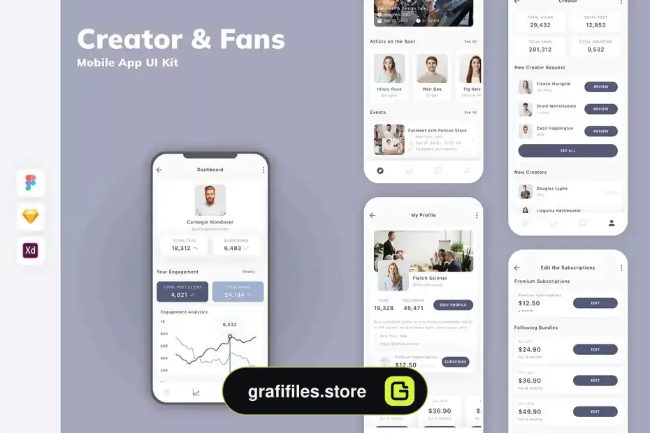رابط کاربری اپلیکیشن کریتور طرفداران - 1