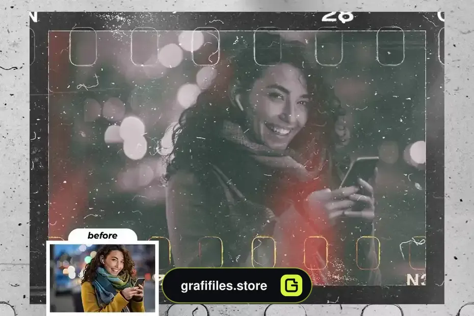 دانلود اکشن فتوشاپ ایجاد افکت فیلم گرین بر روی تصاویر Film Grain 2 Photoshop Action - 8 اکشن فتوشاپ ایجاد افکت فیلم گرین بر روی تصاویر - 7