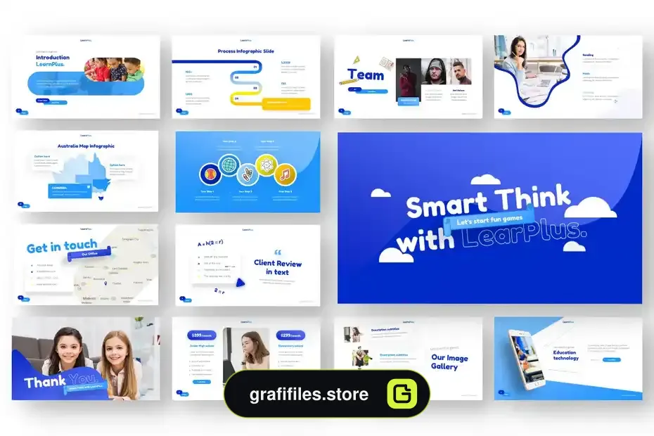 دانلود قالب پاورپوینت درسی LearnPlus - Education PowerPoint Template - 4 قالب پاورپوینت درسی LearnPlus - 3