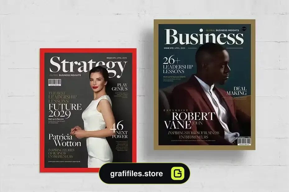 دانلود طرح لایه باز مجله Magazine Cover Templates - 2 طرح لایه باز مجله Magazine Cover Templates - 1