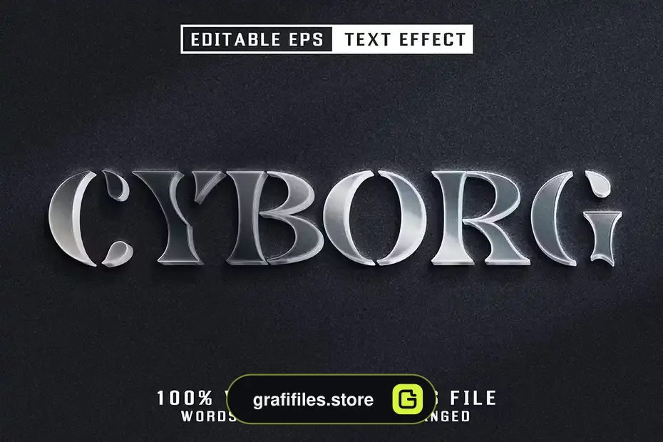 افکت متن فلزی Metal Editable Text Effect - 1