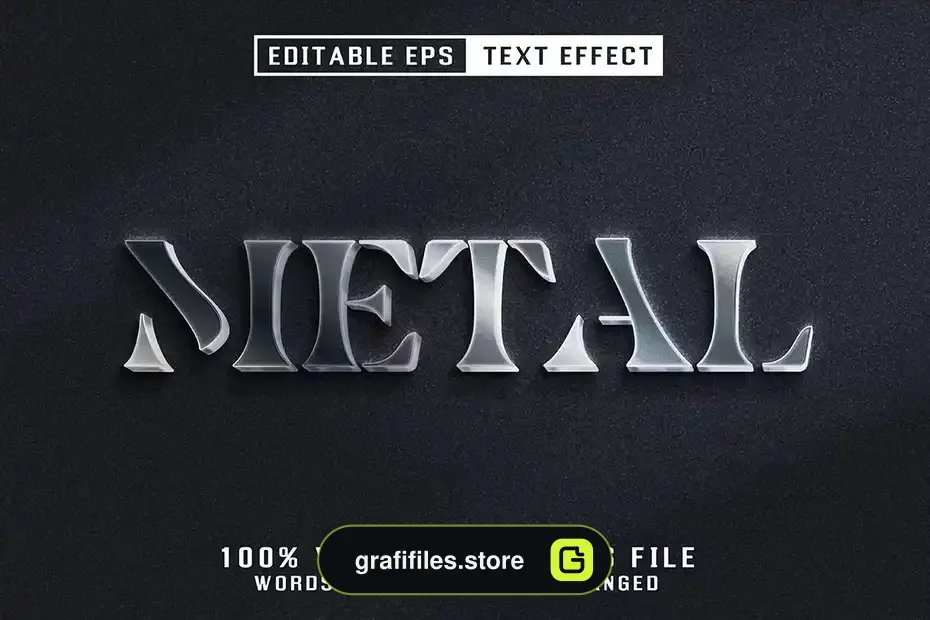 افکت متن فلزی Metal Editable Text Effect - 3