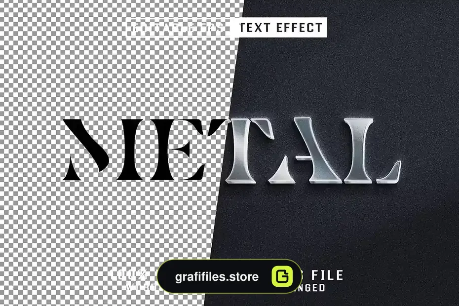 افکت متن فلزی Metal Editable Text Effect - 5