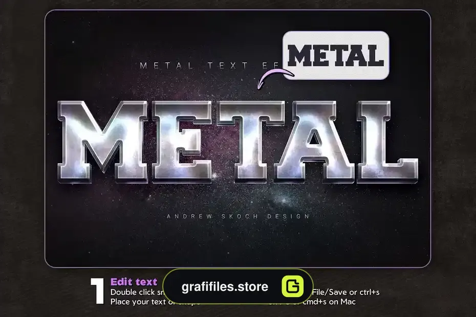 دانلود افکت متن فلزی Metal Text Effects - 14 افکت متن فلزی Metal Text Effects - 13