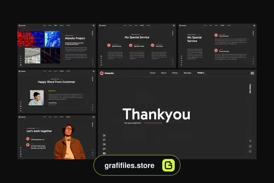 دانلود قالب پاورپوینت نمونه کار شخصی Personal Portfolio PowerPoint Template - 6 قالب پاورپوینت نمونه کار شخصی - 5