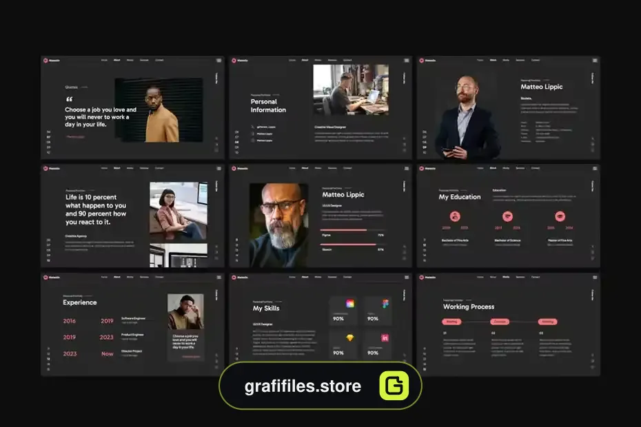 دانلود قالب پاورپوینت نمونه کار شخصی Personal Portfolio PowerPoint Template - 8 قالب پاورپوینت نمونه کار شخصی - 7
